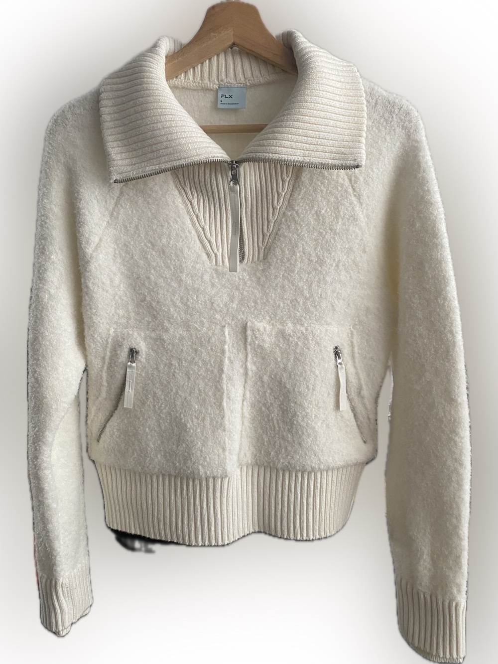 FLX Chunky Quarter Zip Boucle Sweater
